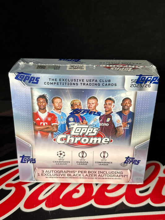 2025/26 Topps Chrome UEFA Club Competitions Soccer Hobby Jumbo Box