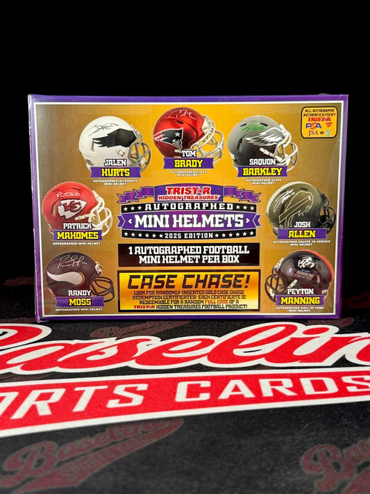 2025 TRISTAR Hidden Treasures Autographed Football Mini Helmet 2025 Edition Box