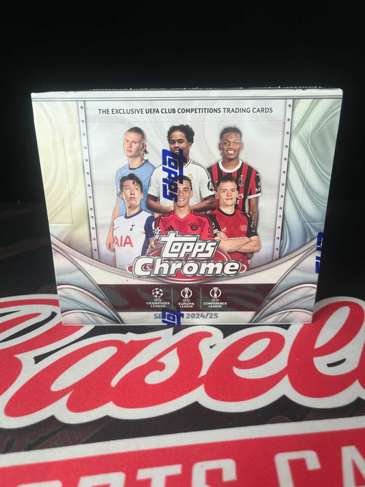 2024-25 Topps UEFA Club Competitions Chrome Soccer Jumbo Box